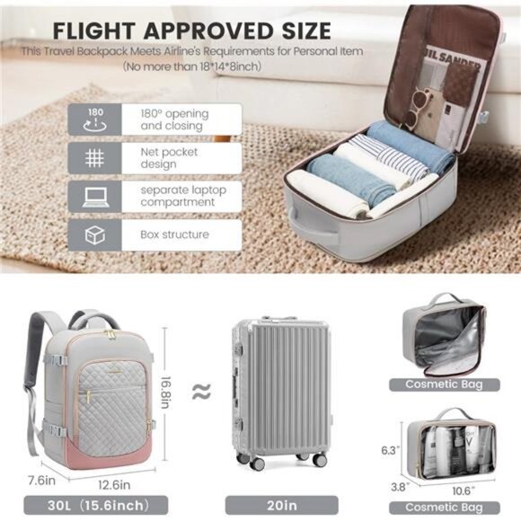 LOVEVOOK Travel Backpack for Women, 15.6in Laptop Backpack TSA Approved Carry